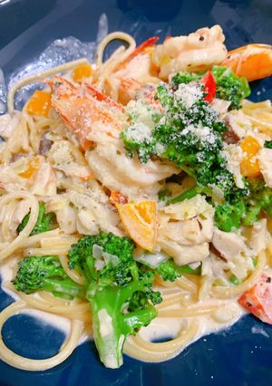 Foto resep Spaghetti bumbu putih