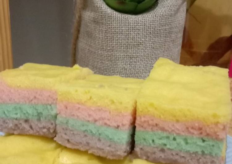 Rainbow cake kukus