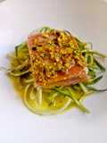 Tonno con Pistacchio e Puntarelle in Salsa di Alici