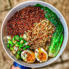 Crispy chilli beef ramen A picture of Crispy chilli beef ramen.