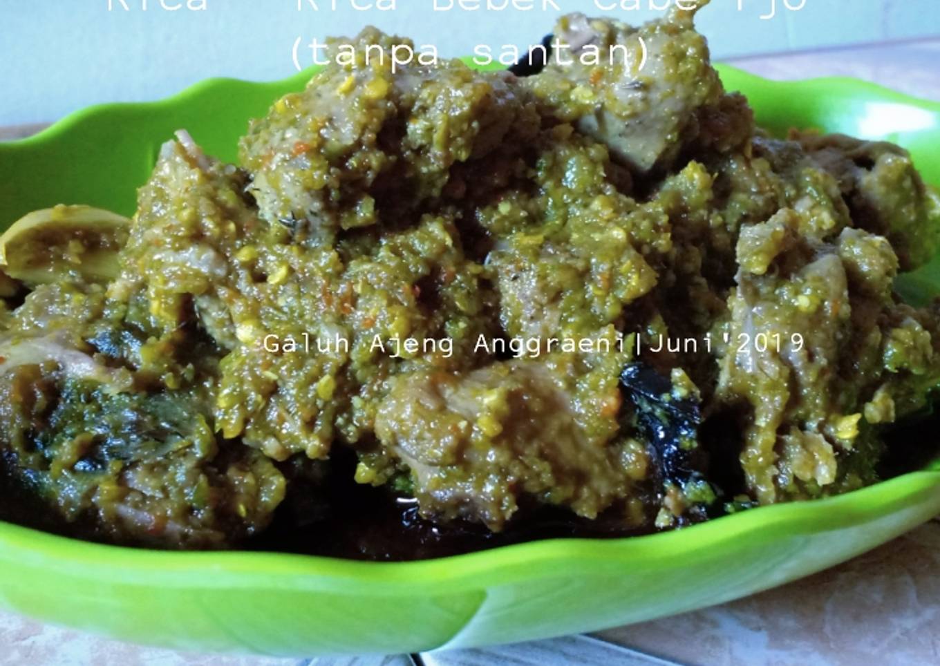 Rica-rica bebek cabe ijo (tanpa santan)