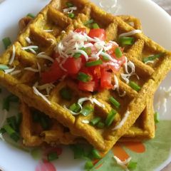 A picture of Savoury Waffles Pudla Waffles.