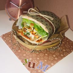 A picture of Chicken tikka in bb squares makes a delicious lunch box!.