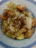 Tumis Sayur Kubis dengan Ayam Saus Tiram