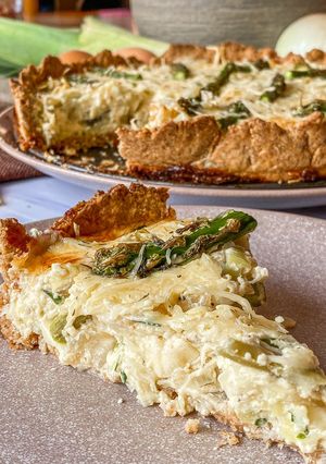 Una foto de Quiche de espárragos verdes