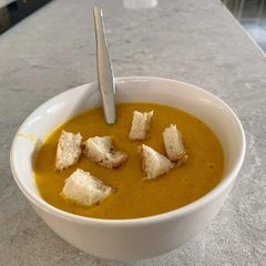 A picture of Butternut & Carrot Soup.