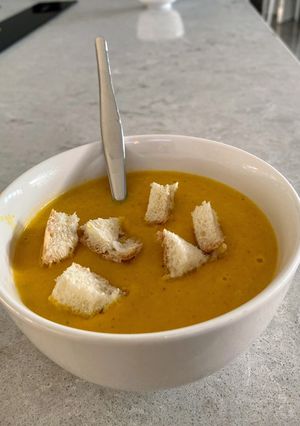 A picture of Butternut & Carrot Soup.