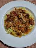 Fideos Zucchini con Bondiola en Tuco KETO