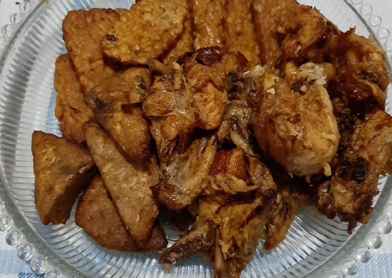 Bacem ayam, tahu, tempe kecap bango makyus