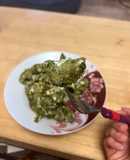 Ñoquis de espinaca y harina de garbanzos