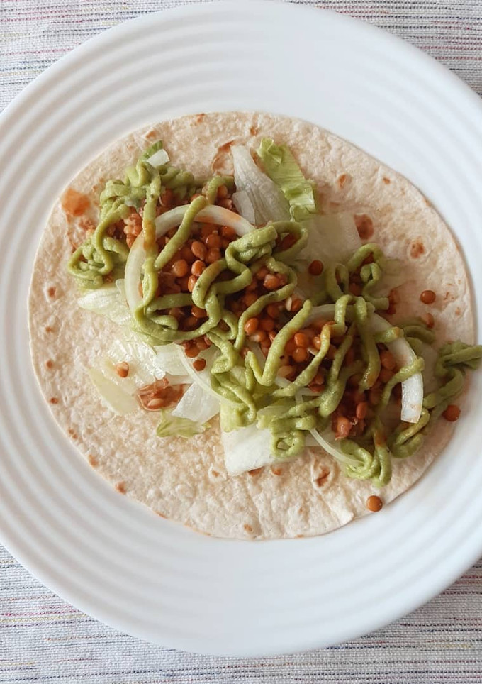Una foto de Tacos de lentejas