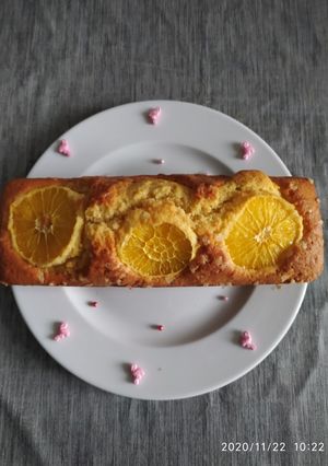 Une photo de Cake a l'orange perle de sucre