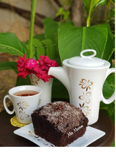 عکسی از دستور کیک شکلاتی نارگیلی