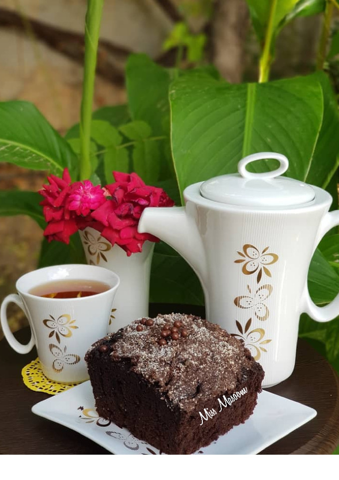 عکسی از دستور کیک شکلاتی نارگیلی