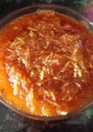 A picture of Mango lacchha chutney (chhunda).