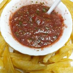 Fries, crisps dip A picture of Fries, crisps dip.