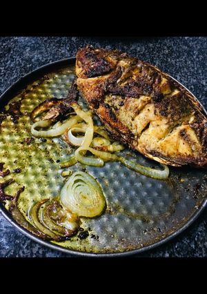 A picture of Baked River Fish (Tilapia spp).