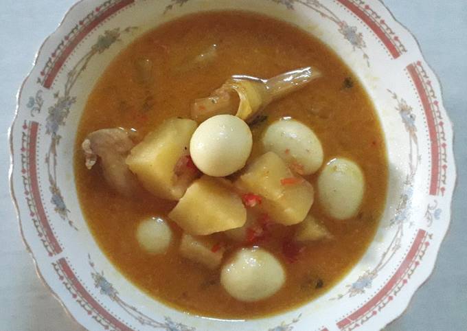 Opor Telur Puyuh dan Kentang