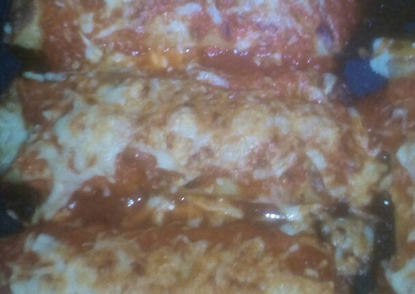 Canelones de pollo y calabaza procesados