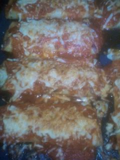 Una foto de Canelones de pollo y calabaza procesados