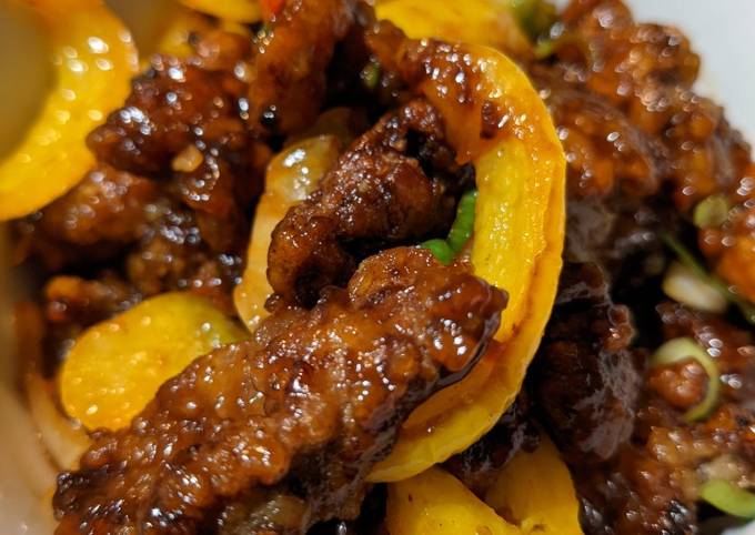 Crispy sweet Chilli Beef and rice Recipe by Emma-Jane - Cookpad