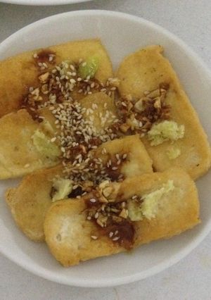 Hình của món Đậu hủ chiên sốt cay (chay).