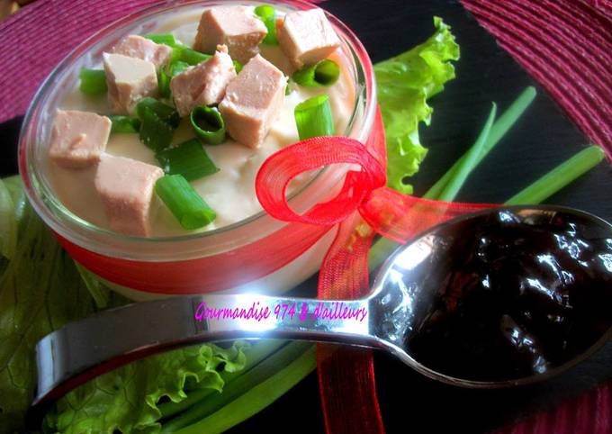 Verrine de velouté de haricot coco blancs au Foie gras