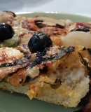 Pizza vegetariana con base integral 