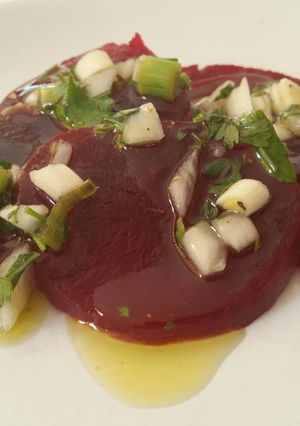 Una foto de Remolacha con vinagreta de cilantro