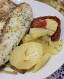 Corvina al horno con patatas