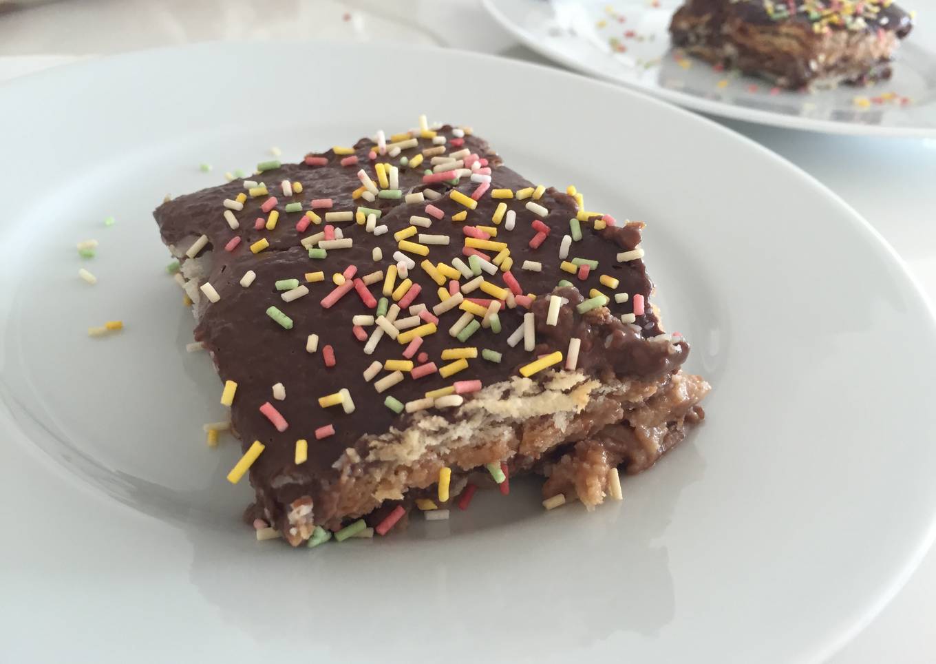 Tarta de galletas y chocolate 
