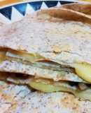 Quesadillas integrales de champiñón y jamón al toque de guacamole