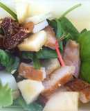 Ensalada espinacas, rúcula, pollo e higos