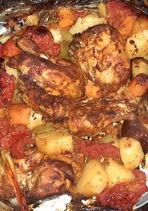 صورة لوصفة دجاج بالبطاطس في كيس حرارى