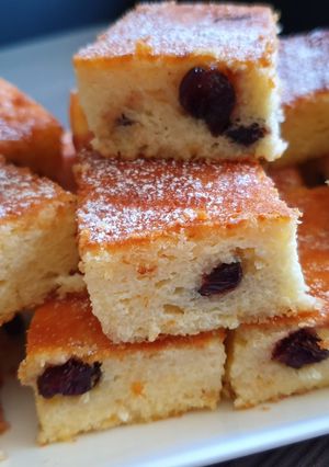 O poză a rețetei Prăjitura fără făina, cu brânză quark și merișoare 😋.