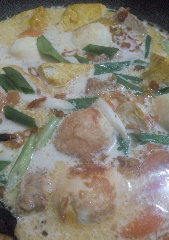 Foto resep Telur tempe tahu kuah santan