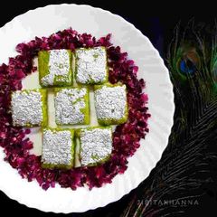 A picture of Watermelon Rind Burfi /Tarbooz ke Chilke ki Burfi.