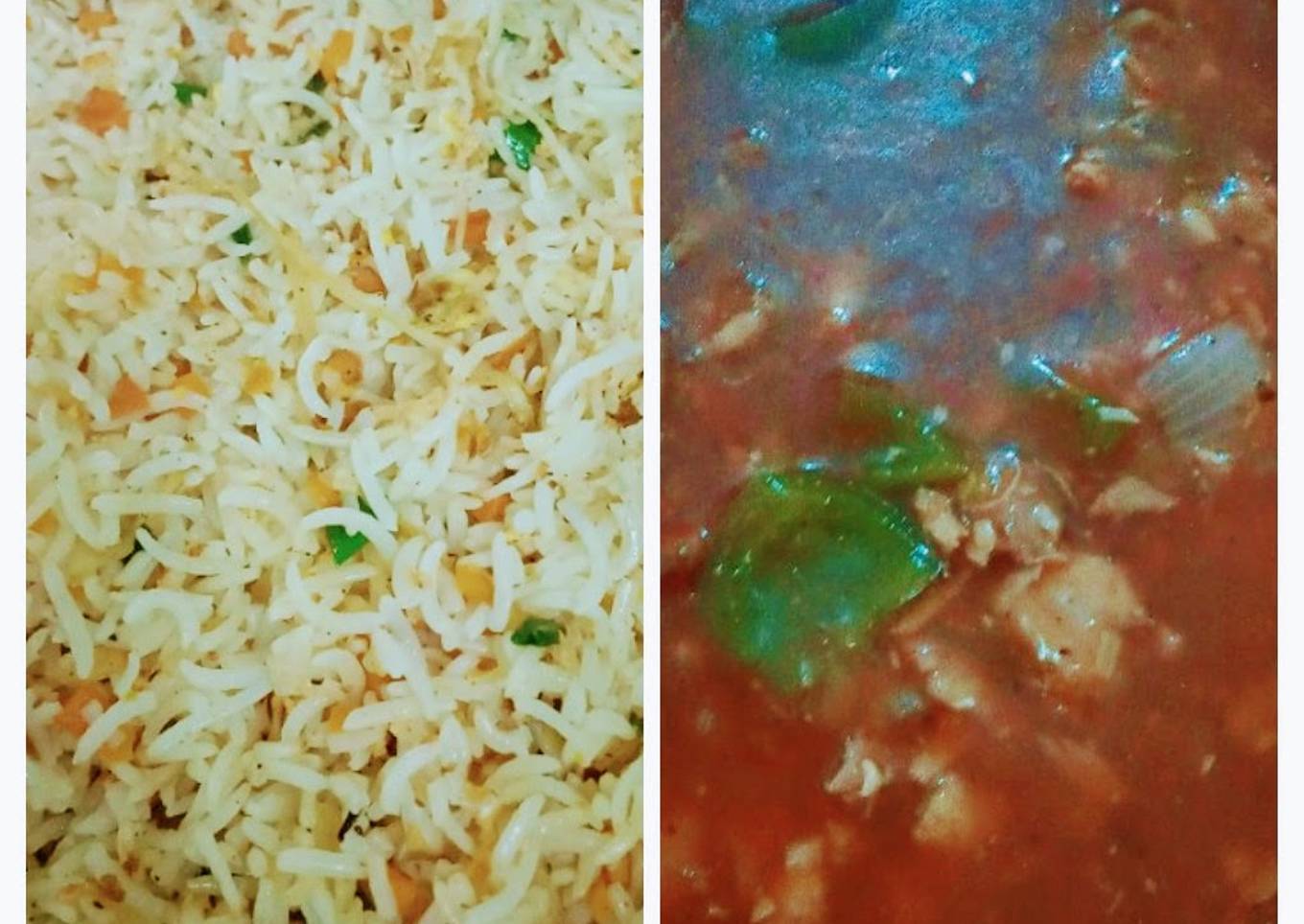 Chicken shashlik with fried rice