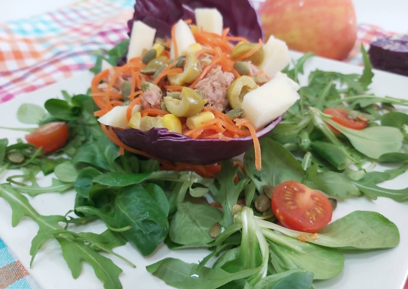 Cesta de lombarda con atún 🥗🥗