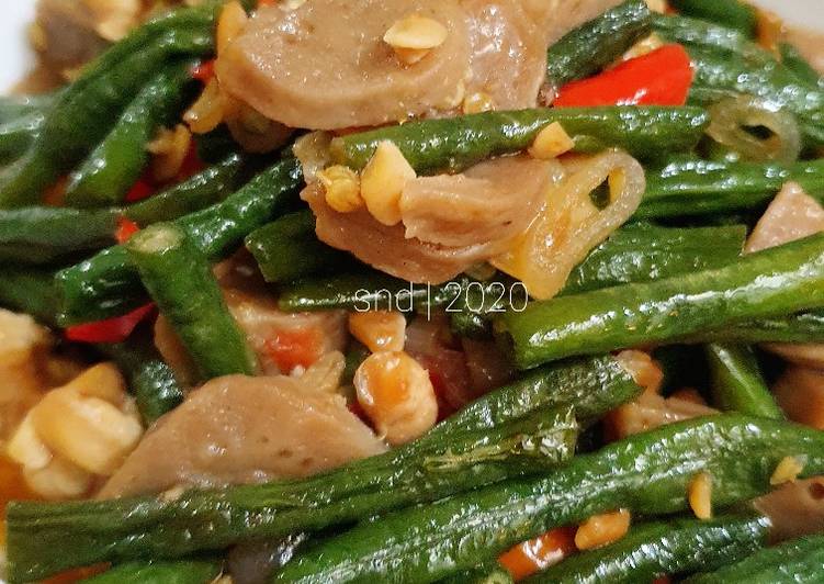 Resep Tumis Kacang Panjang Bakso Pedas #masakanindo 🇮🇩, Enak Banget