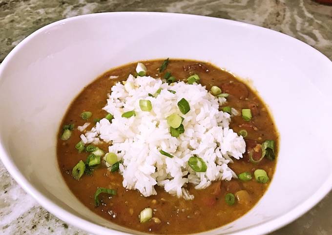 Red beans and rice with smoked sausage