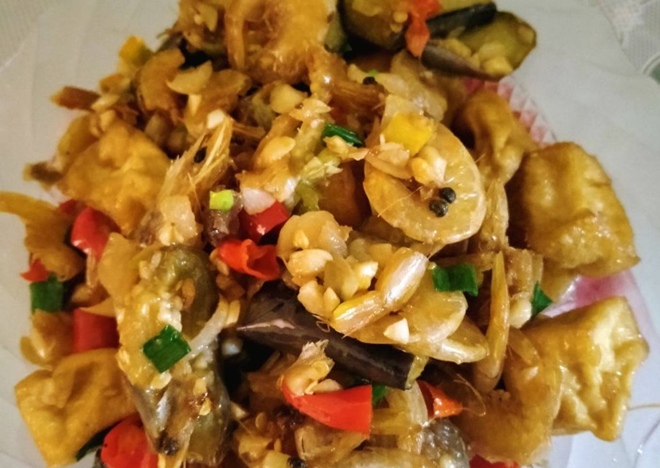 Tumis Terong Tahu Udang (Asin Medan)