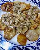 Lirios con patatas al horno