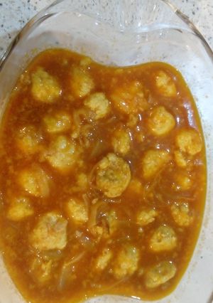 عکسی از دستور کوفته ريزه با مرغ (با مشارکت دخترم)