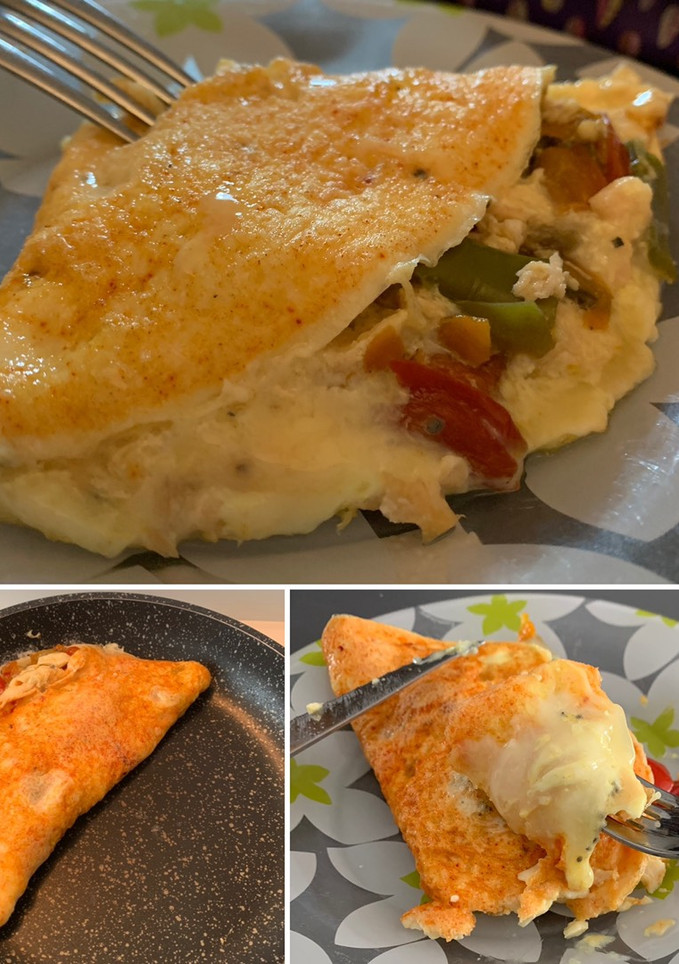 Una foto de Tortita fit con cúrcuma y chía