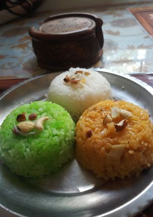 तिरंगी राइस (TIrangi rice recipe in Hindi) रेसिपी मुख्य फोटो