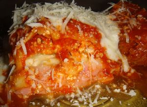 Una foto de Lasaña de ricota, muzzarella y jamón 