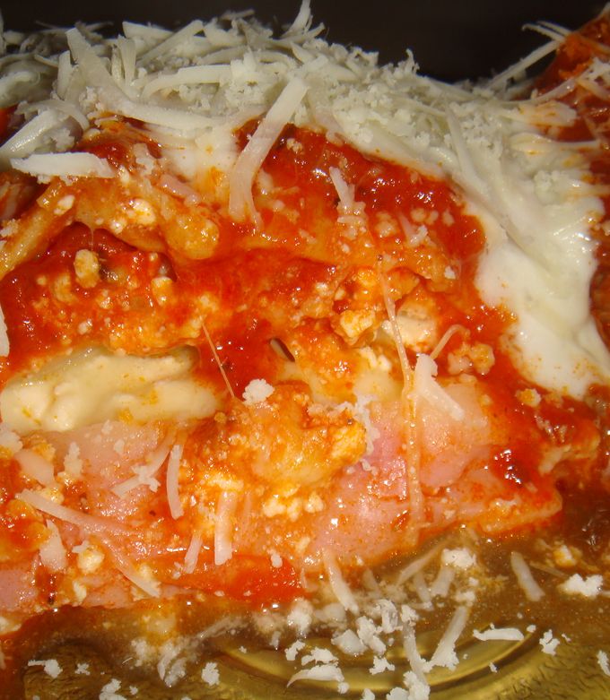 Una foto de Lasaña de ricota, muzzarella y jamón 