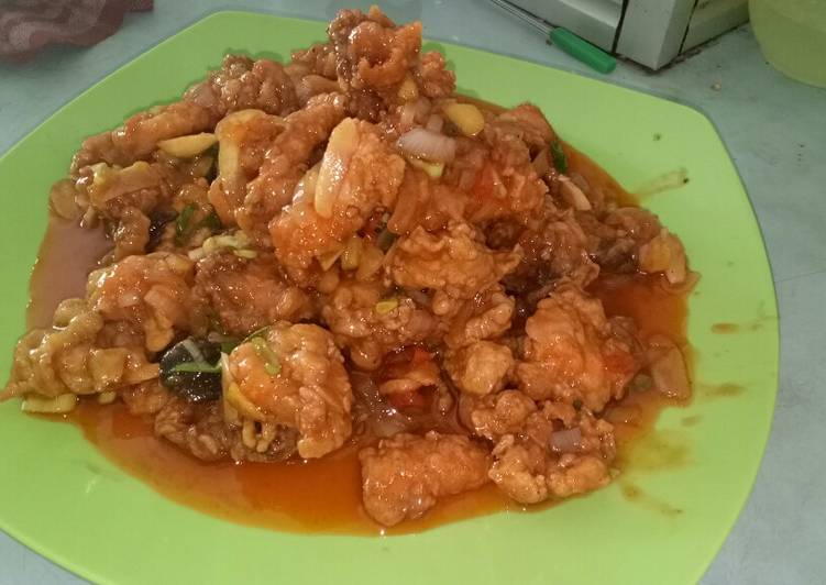 Resep Ayam saos tiram (asam pedas manis), Enak Banget