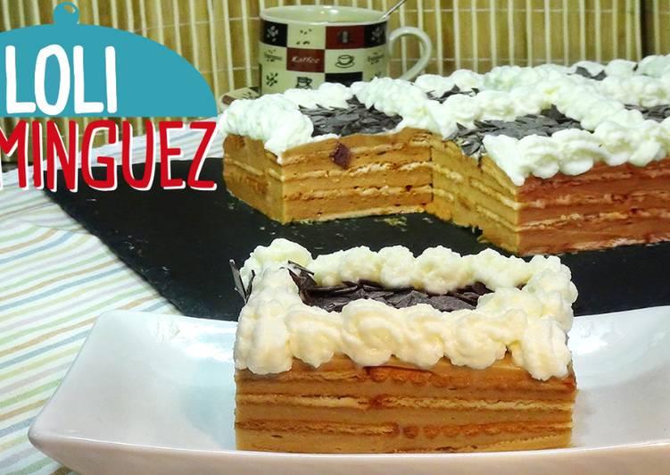 Tarta de galletas con crema de café (moka). SIN HORNO